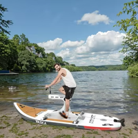 Planche de paddle gonflable YASKA durable, écologique, pliable, antidérapante, étanche, idéale pour débutants, pour lacs et rivières, avec pompe et sac