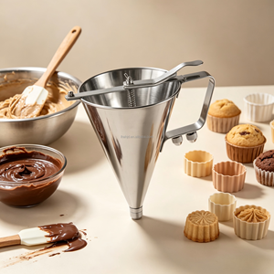 Dispenseur de pâte et de confiture quantitatif spécial pour la décoration de gâteaux, avec entonnoir pour sauce chocolat et support pliable, pour machine à <span class=keywords><strong>donuts</strong></span> et desserts - Product Image 2