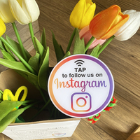 Tarjeta NFC Impermeable de 10 cm, Etiqueta NFC Epoxi, Placa NFC de 13.56Mhz para Menú de Instagram