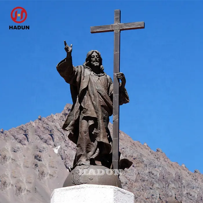 Chất lượng cao Nhà thờ tôn giáo điêu khắc lớn đồng bức tượng của Chúa Giêsu Kitô