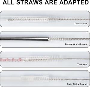 12-Piece Nylon Tube <strong>Brush</strong> Set 8.2-Inch Bottle and Sippy Cup <strong>Cleaning</strong> <strong>Brushes</strong> for Water Bottles and Tumblers with <strong>Straw</strong> - Product Image 6
