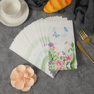 Floral Print Paper Napkins 330mm400mm Rectangle Disposable For Family Holiday Occasions - Product Image 3