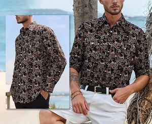 FR Camisas Impreso Retardante de fuego Trabajo Top Popular Paisley Ligero Perla Snaps Resistente al fuego NFPA2112 CAT2 100% Algodón - Product Image 5