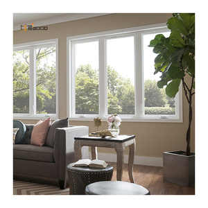 Ventanas abatibles con bisagras de marco de doble acristalamiento de PVC con diseño de parrilla a precio de fábrica para apartamento - Product Image 6