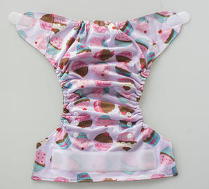 赤ちゃんオーガニックコットン布おむつ印刷ダブルガセット洗えるリークガード調整可能サイズ - Product Image 3