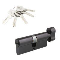 Gran oferta en Alemania, cilindro de cerradura negro de una sola Puerta Abierta de latón macizo de 70mm con 5 llaves de ordenador
