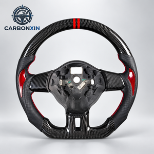Volante Deportivo Popular de Fibra de Carbono Forjada y Cuero para Volkswagen Golf6/MK6 GTI R Polo Passat Scirocco Jetta CC Touran Beetle - Product Image 1