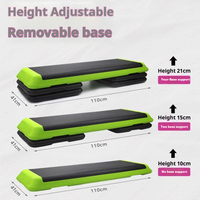 10cm 15cm 20cm Fitness Steppers 3 niveaux réglable aérobie étape gymnastique plate-forme exercice antidérapant conseil conseil