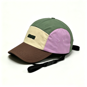 Unisex 5 Panel Camp Cap, Colorblock Quick Dry Outdoor Camping <b>Hat</b>, Adjustable Windproof Chin Strap Hiking Cap for Fishing - Product Image 5