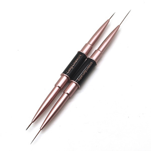 Nouveau 2025 Pinceau à Lignes Gel pour Ongles Marque Privée, Ultra Fin, Brosses de Peinture Liner, Kit de Pinceaux Nail Art Double Tête 15mm 25mm avec Capuchon - Product Image 5