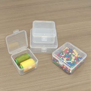 Transparent Plastic Storage Boxes Rectangle Covered Office Organizer Desktop Storage Box 45 Square Series - Product Image 3