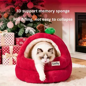 Winter-Warmes Fruchtförmiges Katzennest mit PP-Baumwollvlies Große Größe Innen- und Außenbereich Fahrzeugmontiertes Haustierbett Sicherheitsbett - Product Image 3