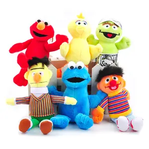 6 Cái/túi Đồ Chơi Nhồi Bông Sesame Street Elmo Cookie Monster Bert 15Cm