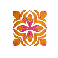 Tapis de Mahjong de Luxe Personnalisé Orange Floral Mandala, Tapis Antidérapant en Caoutchouc Inodore, Housse de Table pour Cartes de Poker, 4/2 Joueurs, Expédition en Rouleau
