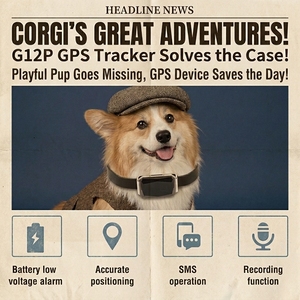 <span class=keywords><strong>Topin</strong></span> G12P - Collar con Rastreador GPS Inteligente y Compacto para Mascotas, Resistente al Agua IP67, Localizador en Tiempo Real para Perros Pequeños, Gatos, Caza y Senderismo - Product Image 1