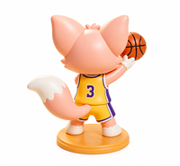 Figurine de collection tendance en PVC et ABS moulé par injection, personnalisée, en forme de renard, pour le sport de basketball, en boîte mystère promotionnelle
