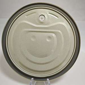 300 #   Couvercle <span class=keywords><strong>de</strong></span> boîte en fer blanc chromé <span class=keywords><strong>de</strong></span> 72,9 mm avec anneau <span class=keywords><strong>de</strong></span> traction argenté en aluminium et revêtement jaune - Product Image 5