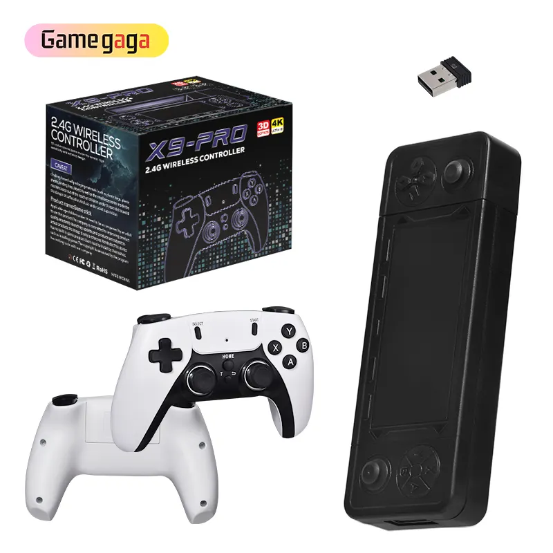 Yo X9 Pro Game Stick 4K TV HD Video Game Console Classic Gaming Console 64gb 30000 Games 2.4G Wireless Gamepad