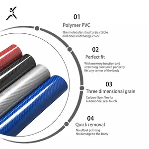 2D 3D 4D 5D 탄소 섬유 격자 패턴 PVC 자동차 바디 컬러 변경 필름 비닐 인테리어 장식 스티커