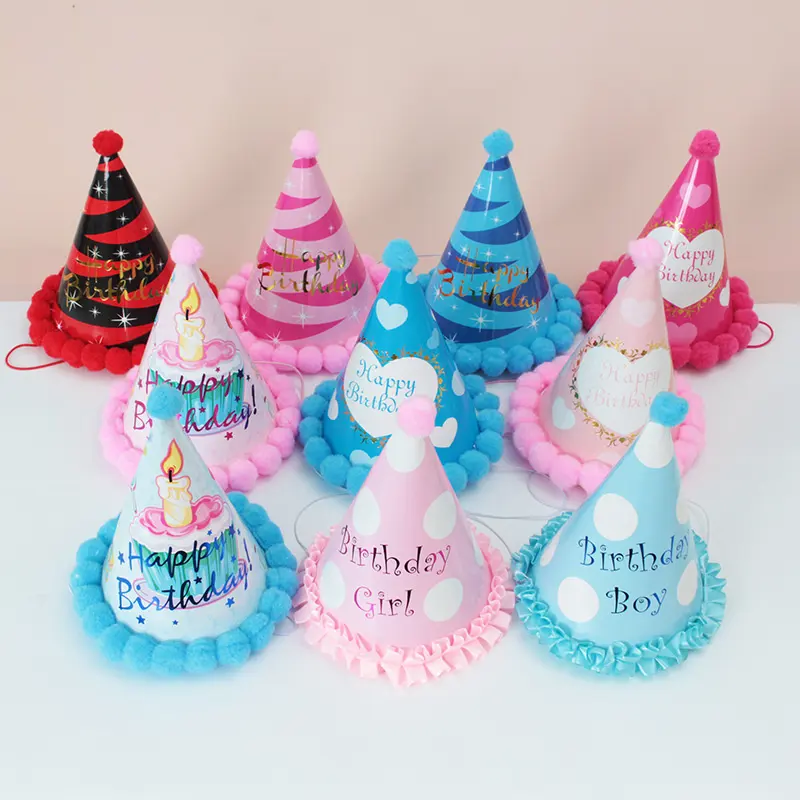 Boné colorido festa, decoração para festas, chapéu, brindes de festa de aniversário, feliz aniversário HZO-10009