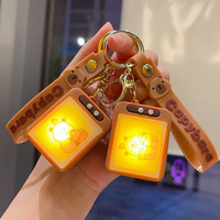 BoTu Creative Lumineux Capybara Porte-clés Anime Éclairage dans le Noir Jouet pour Sac Décor Kawaii Mignon Mini Poupée Pendentif Cadeaux De Noël