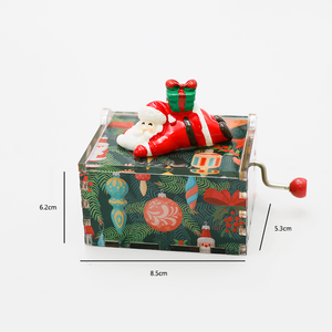 Caja Musical <span class=keywords><strong>de</strong></span> Acrílico Navideña EXTRAWORLD con Manivela, Melodía Personalizada y Diseño <span class=keywords><strong>de</strong></span> Santa Claus, Color Rojo/Verde - Product Image 2