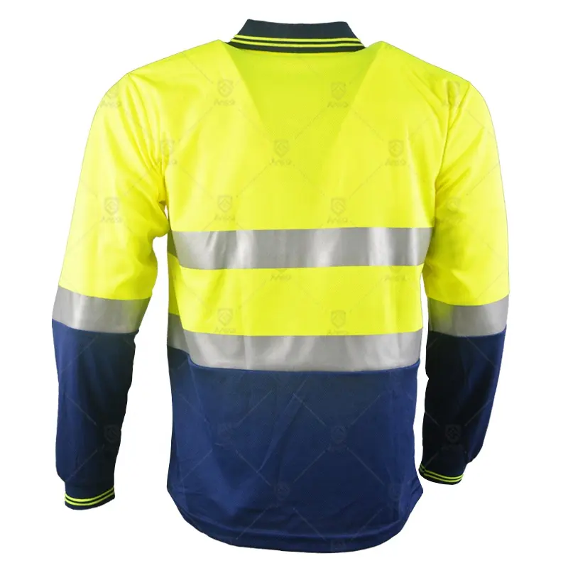 Nuovo arrivo camicia personalizzata da lavoro con Logo personalizzato a maniche lunghe camicie ad alta visibilità protezione da lavoro camicia riflettente