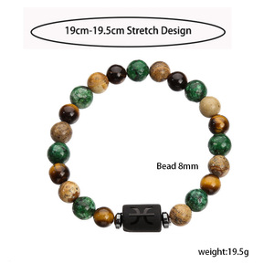 Venta caliente Unisex Ojo de Tigre Piedra Pulsera con cuentas Directo de fábrica Venta al por mayor Clásico Hombres Mujeres Doce Diseño Regalo - Product Image 4