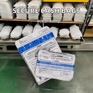 Hot Selling Security Cash Bag mit transparentem Fenster und Seriennummer für die Verwendung von Bank einlagen im Einzelhandel - Product Image 4