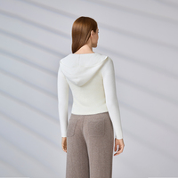 Sweat-shirt cardigan à capuche en tricot d'hiver personnalisé avec motif de lettres, style streetwear, boutons et fermeture éclair courte pour femmes