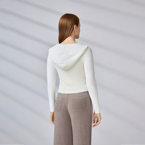 Sudadera con capucha de punto personalizada para invierno, con estampado de letras, estilo streetwear, con cremallera, tipo cárdigan para mujer - Product Image 5