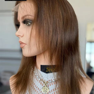 SHY HAIR nuevo Glueless HD 13x5 parche encaje frontal peluca Cap 100% Natural eslavo cabello humano PU silicona encaje frente pelucas - Product Image 1