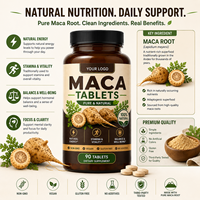 Comprimés de racine de Maca de qualité supérieure, en gros, marque privée, supplément alimentaire naturel biologique pour la gestion de l'énergie