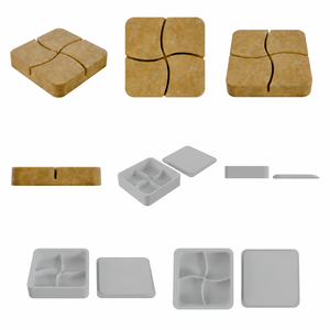 4-Cavity Silicone Ice <b>Tray</b> with Lid for Frozen Food <b>Storage</b> Reusable Non-Stick Modern Creative Square Shape - Product Image 4