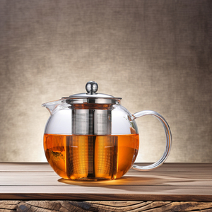 Teiera in vetro borosilicato da 600ml a prova di calore infusore in vetro trasparente <span class=keywords><strong>per</strong></span> birra a base di erbe caffè in foglie sciolte con infusore in acciaio inossidabile - Product Image 3