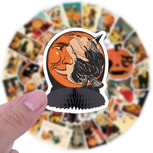 Vintage Halloween Stickers Customized Retro Cartoon Die Cut PVC Waterproof Self Adhesive 60 Pcs Per Set for <strong>Journal</strong> Decoration - Product Image 2