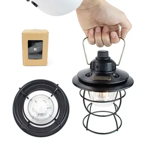 Vendite calde in ferro ABS alloggiamento ricaricabile appesa campeggio luce led lanterna con funzione power bank