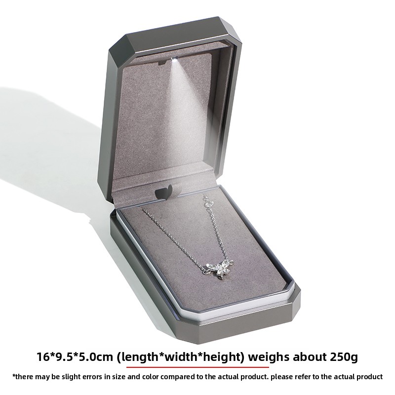 Silver gray necklace box[9*16*5cm]