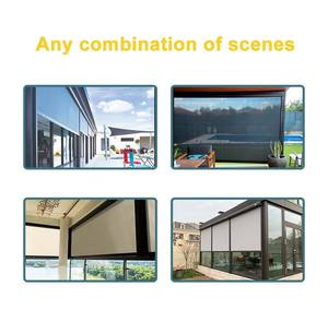 전동 야외 창 롤러 지퍼 트랙 블라인드 금속 차양 방풍 및 차양 기능이있는 방수 파티오 커튼 - Product Image 6