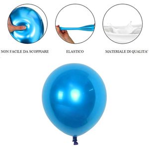 Inflatable Metallic Light Blue <b>Balloons</b> 35cm Long for Birthdays Parties <b>Decorations</b> - Product Image 2
