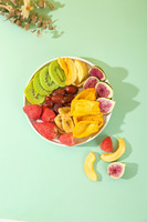 GT 1kg Zoete Gedroogde Diepvries Fruitmix - Banaan Dadels Appel Perzik Vijg Kiwi Jackfruit Aardbei