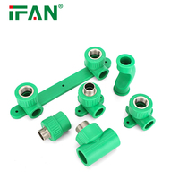 IFAN DIN 8078 prix commercial raccords en plastique haute pression 20-125MM raccords PPR couleur verte alimentation en eau raccords PPR