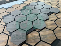 Panneau acoustique 3D MDF Placage de chêne/couleur personnalisée Effet décoratif Mur de bureau en noyer Panneau acoustique Panneau mural en bois à latte