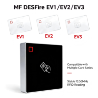 Lecteur de cartes RFID DES Fire EV1/EV2/EV3, crypté AES 128 bits, anti-duplication, WG OSDP RS485 pour système de contrôle d'accès des bâtiments
