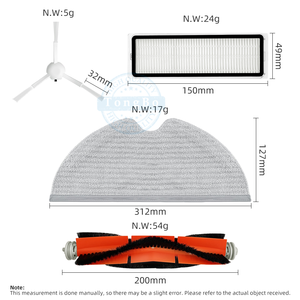Kit de remplacement compatible avec les robots aspirateurs Xiaomi Mijia 1C STYTJ01ZHM / <span class=keywords><strong>Dreame</strong></span> <span class=keywords><strong>F9</strong></span>, pièces détachées : brosse principale, brosse latérale, filtre HEPA, chiffon de nettoyage - Product Image 6