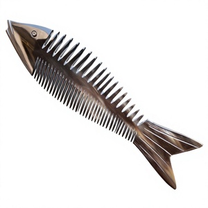 Peine Ovalado de Cuerno de Búfalo Ecológico y Duradero, Hecho a Mano, Arte Moderno Coleccionable, Peine para Desenredar y Peinar el Cabello - Product Image 5
