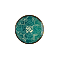 Assiette à dessert de 8 pouces en céramique verte, motif danse du lion, en porcelaine, pour la décoration de table, les fêtes et les mariages