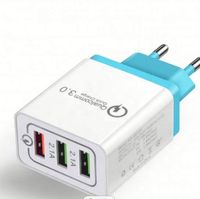 Chargeur rapide 3.0 USB, chargeur mural 3 ports QC3.0 avec prise internationale UE/US, chargeur de téléphone