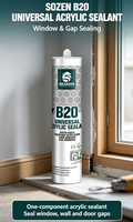 SOZEN-B20 Scellant à base d'eau non toxique, excellent pour les surfaces poreuses, étanchéité des joints à faible expansion pour fenêtres, portes et murs