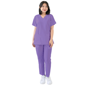 Conjunto Médico de Alta Calidad con Cómodo Top de Cuello en V y Pantalones de Cintura Elástica Diseñado para Profesionales de la Salud - Product Image 6